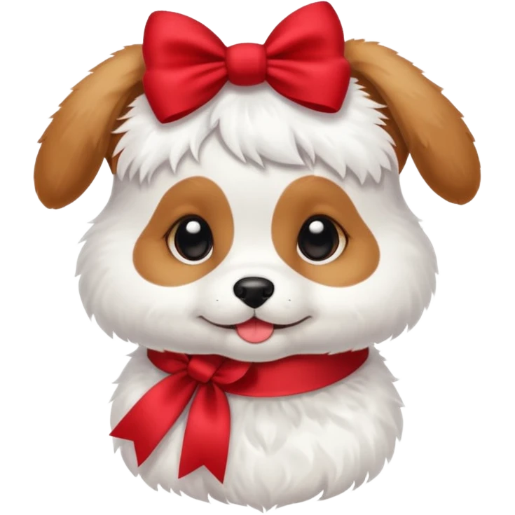 Cute puppy with bow emoji