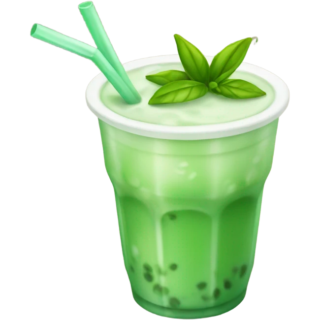 Ice milk green tea emoji