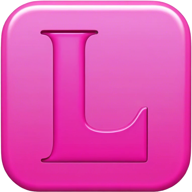 Letter “L” in pink color emoji