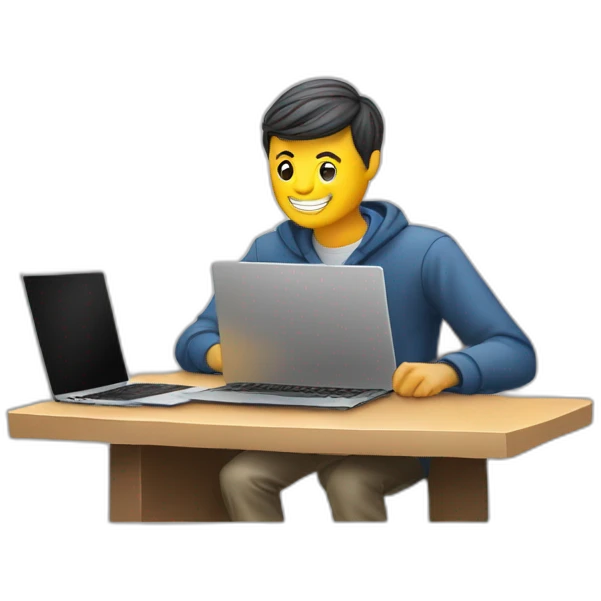 create a men with laptop on the courort emoji