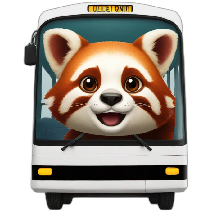 red panda taking bus emoji