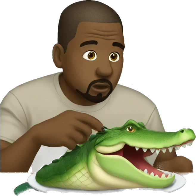 kanye eating alligator emoji