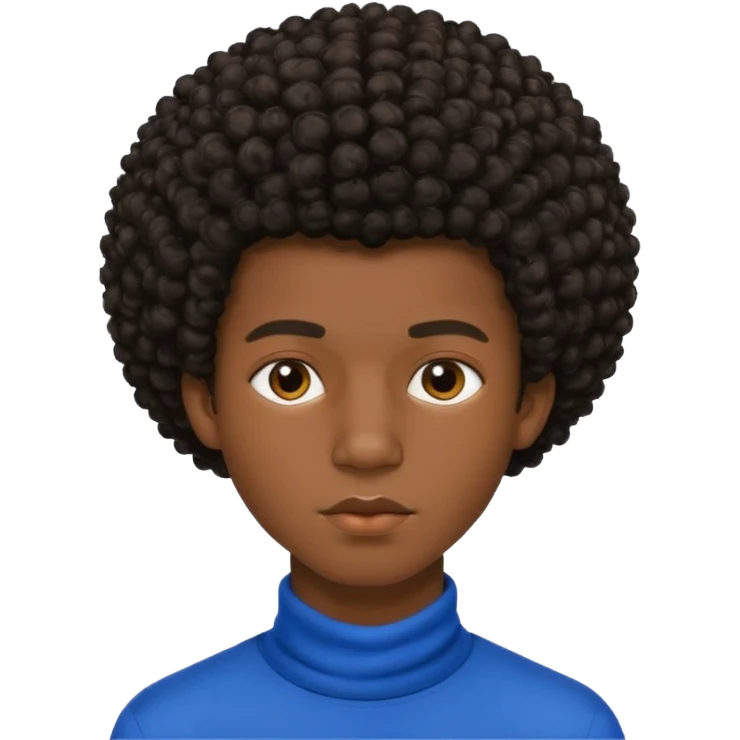 Une homme de 17 ans il a la peau noir foncé , des lèvres pulpeuses  . Il a un taper bouclé afro mais que au dessus car les cheveux ont un taper et des contours  emoji