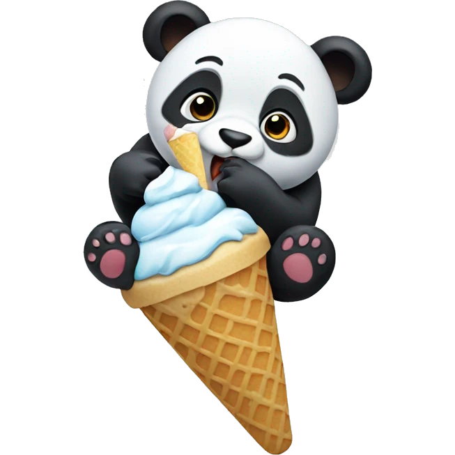 Panda eating ice cream emoji