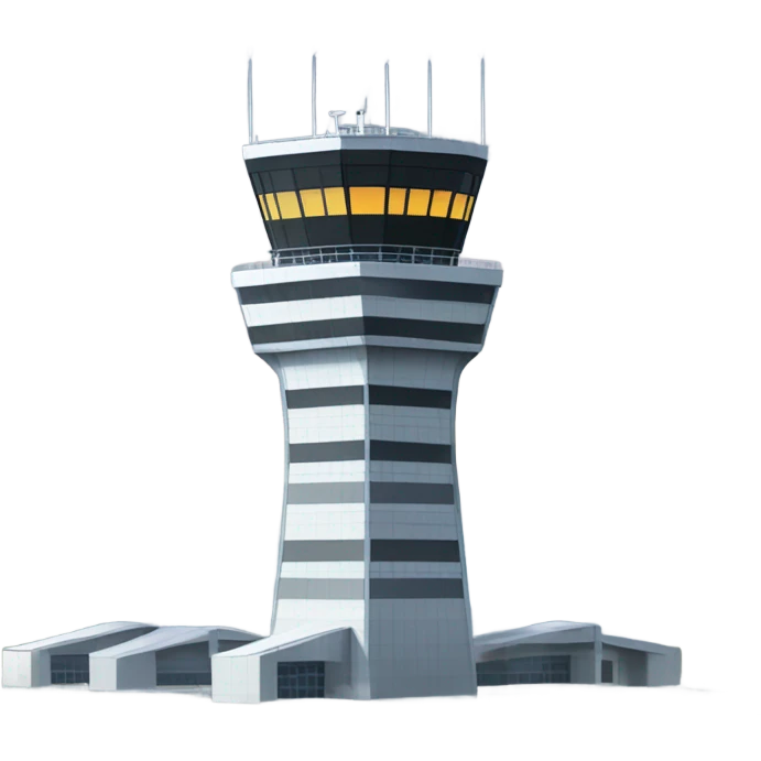 air traffic control tower, full size, modern, realistic emoji