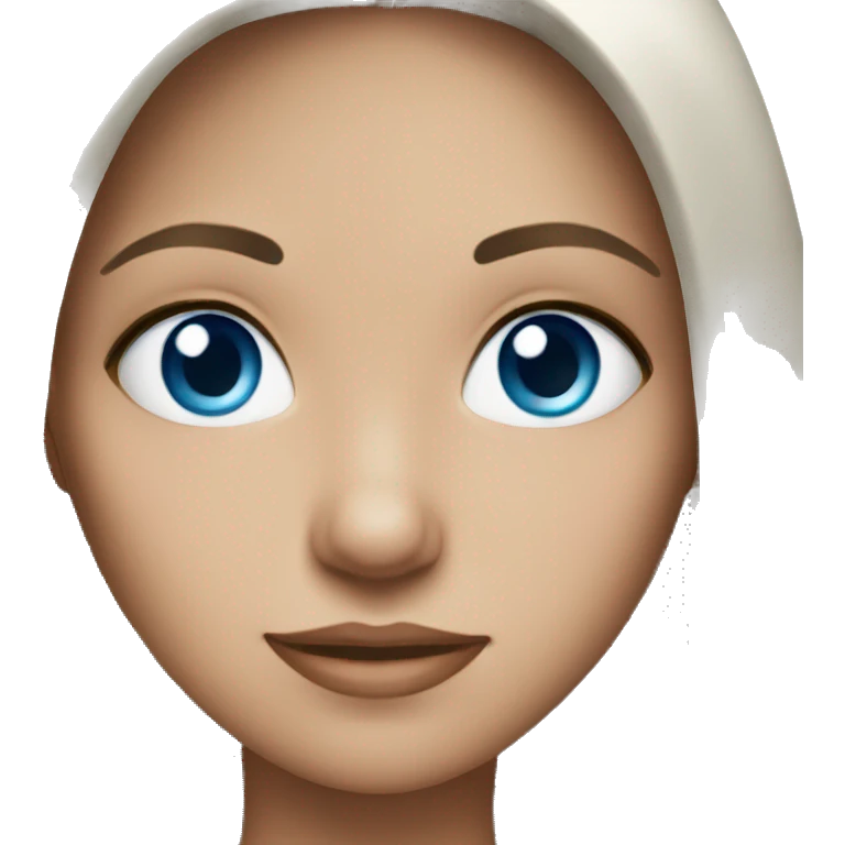 A brunette girl with blue eyes emoji