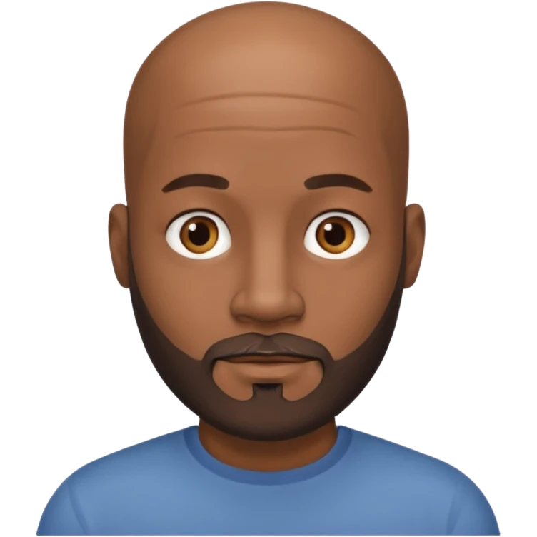 African American male bald salt & pepper beard emoji