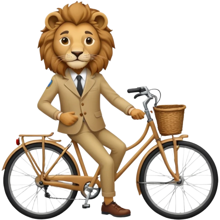 A 20-year-old anthropomorphic lion journalist who loves to travel and ride a bicycle emoji