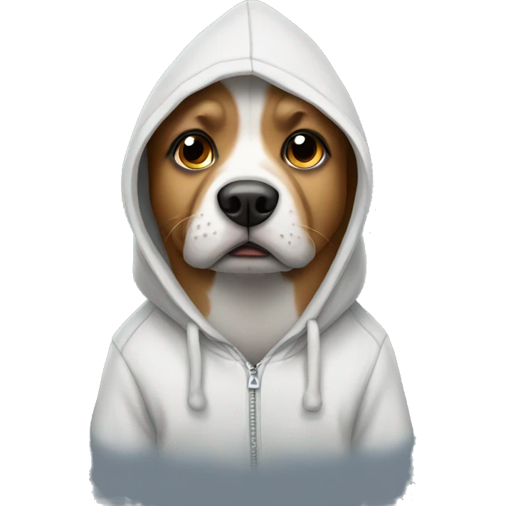 Dog wearing a hoddie  emoji