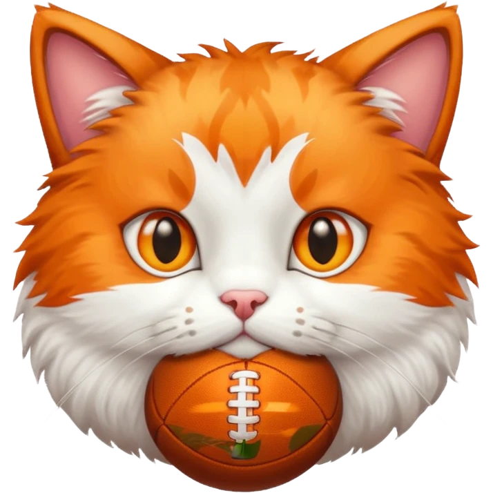 Cat with a football emoji