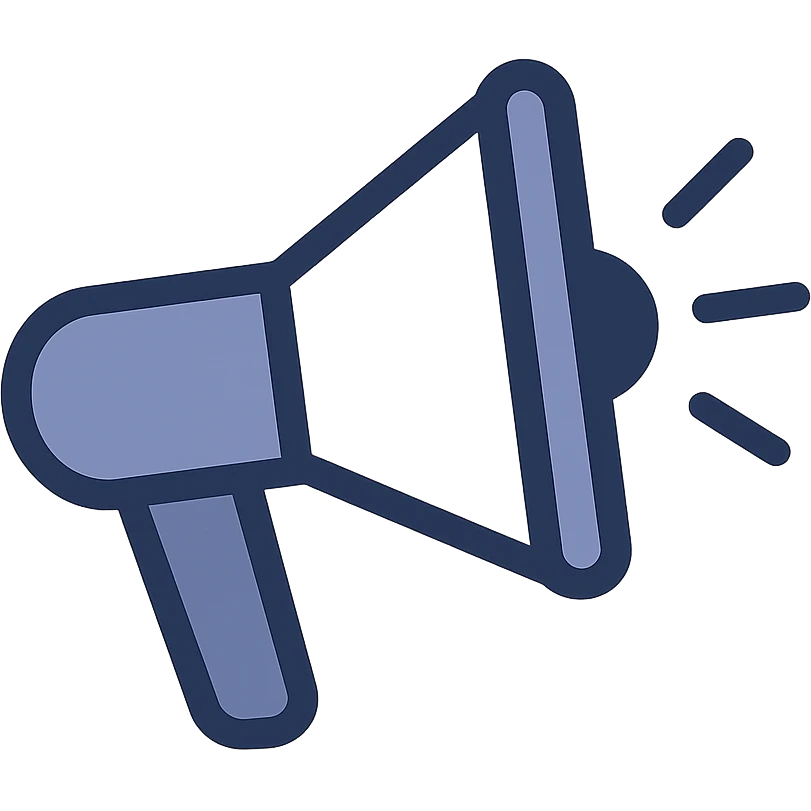 megaphone as a flat icon, minimal details, clean lines emoji
