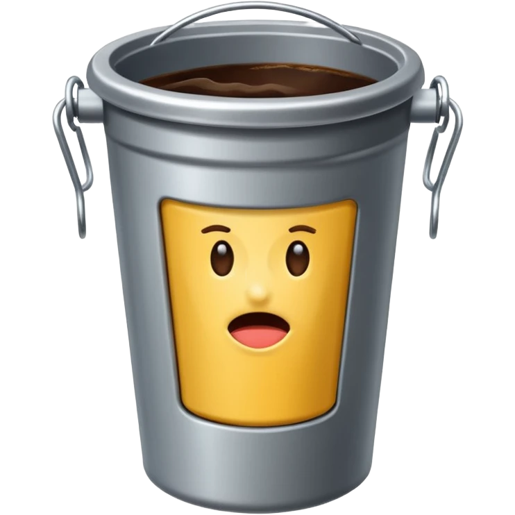 Coffee drinking trashcan emoji
