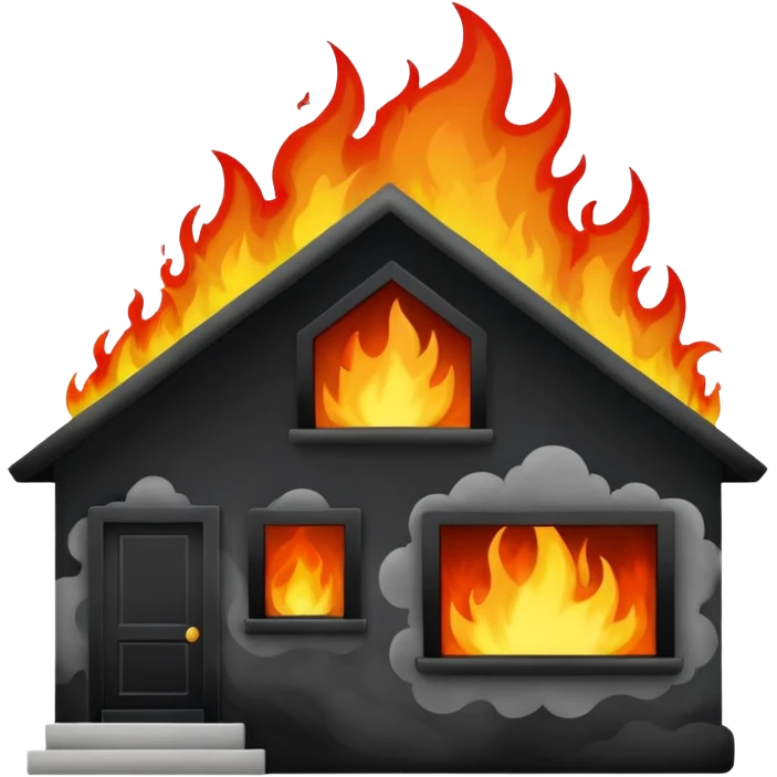 white home burning down emoji