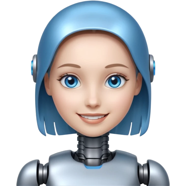 robotic smiling girl emoji