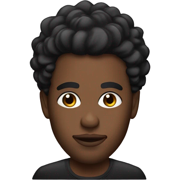 Black man with Makeup aroud he eyes lipgloss and puffy hair emoji