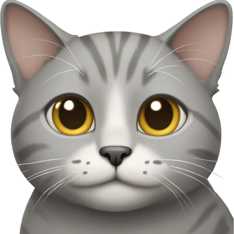 Gray cat with white belly emoji