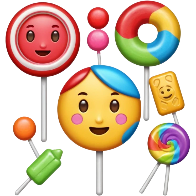 candy with a face and accessories emoji