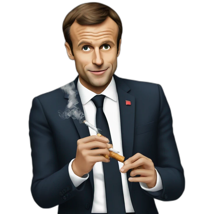 emmanuel macron smoking chicha emoji