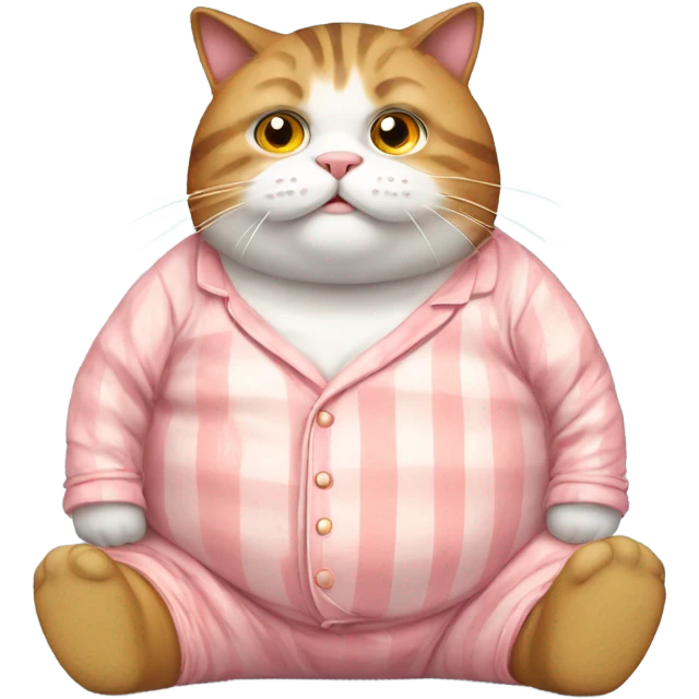 Fat cat in pajamas  emoji