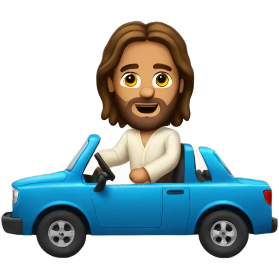 Jesus driving emoji