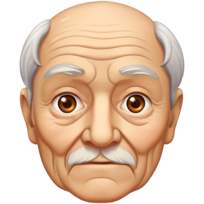 elderly grandfather with brown eyes emoji