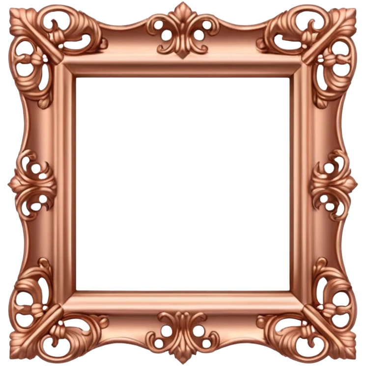 rose gold rococco square frame emoji