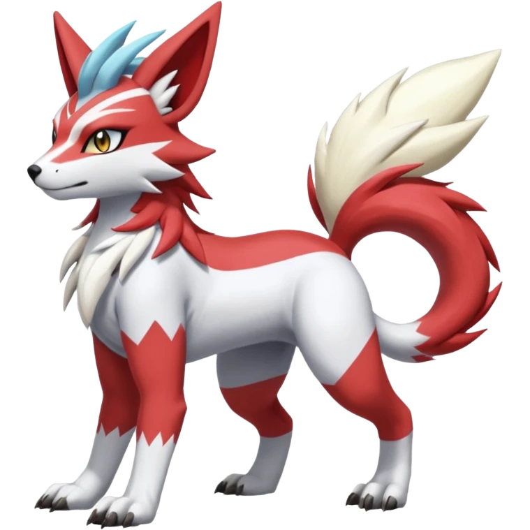 WereGarurumon-Linoone-Meloetta-Renamon-Zangoose-fusion-hybrid-creature (full body) emoji