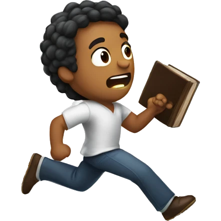 guy running from bible emoji