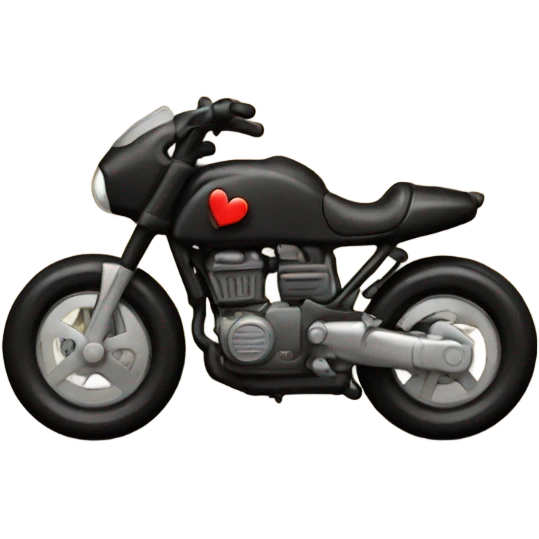 cookie heart with black motorbike  emoji