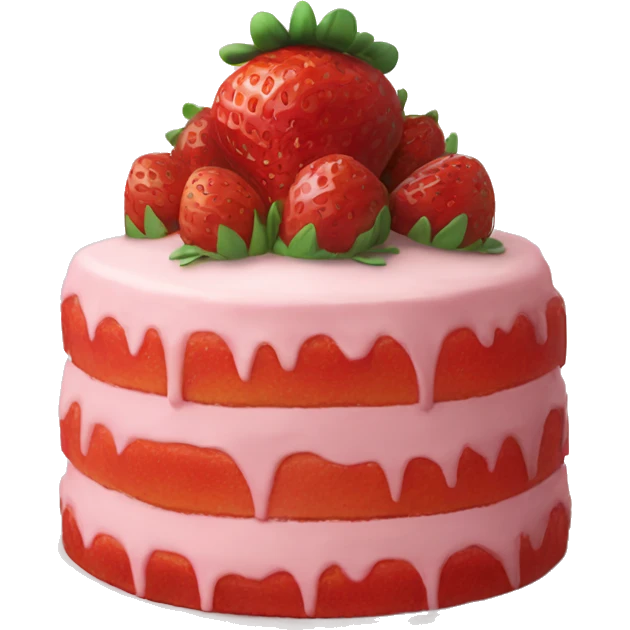strawberry cake with Leslie written on the side emoji
