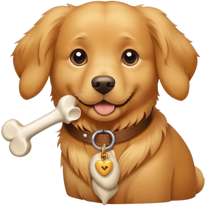 Dog with a bone in it’s collar  emoji