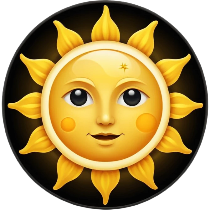 Sun and the moon solstice  emoji