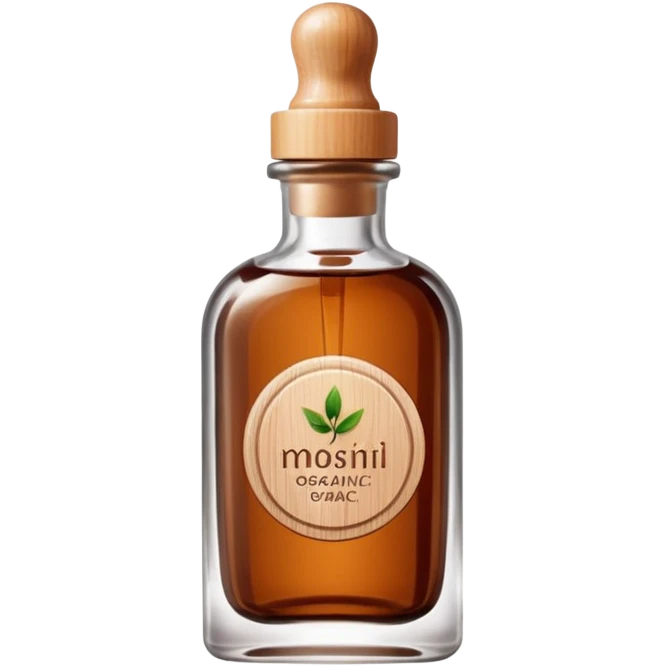 Organic cosmetic in a cristal brown bottle emoji
