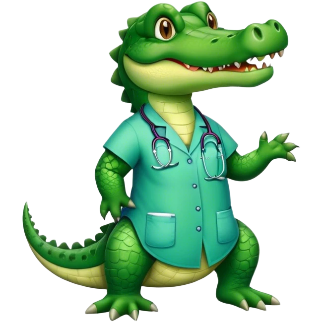 Crocodile wearing scrubs emoji