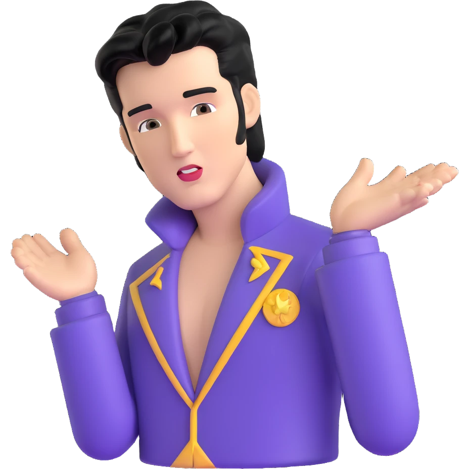 Elvis Presley rock star with iconic hairstyle, upper body emoji