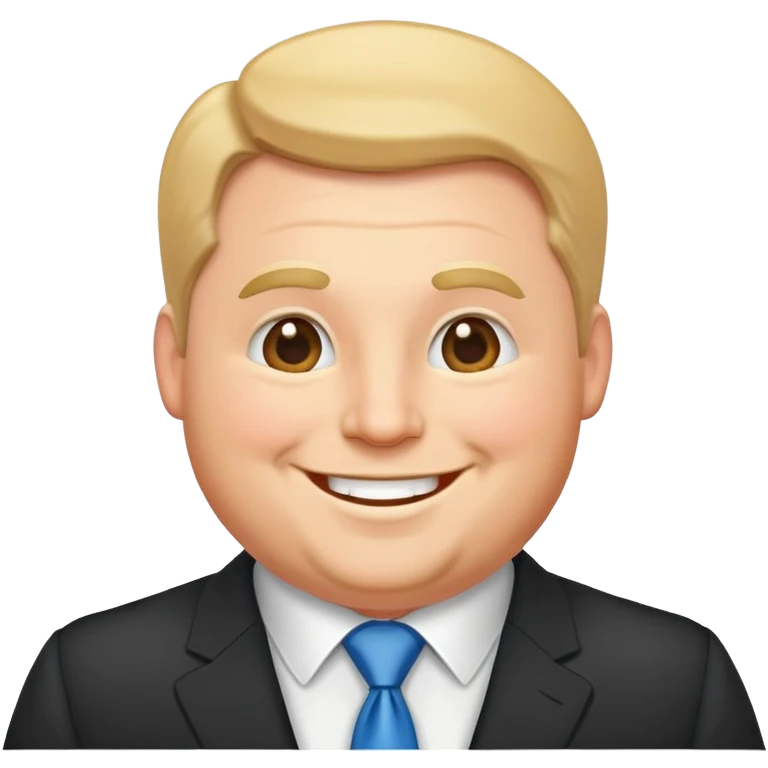 happy plump white American man in suit emoji