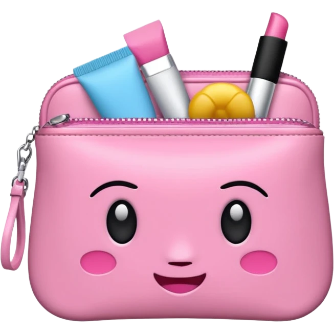 Uma necesserie braca com laços rosas emoji