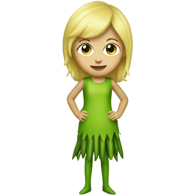 Blonde girl dressed in asparagus costume  emoji