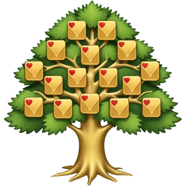 family diagram tree with gold cards emoji