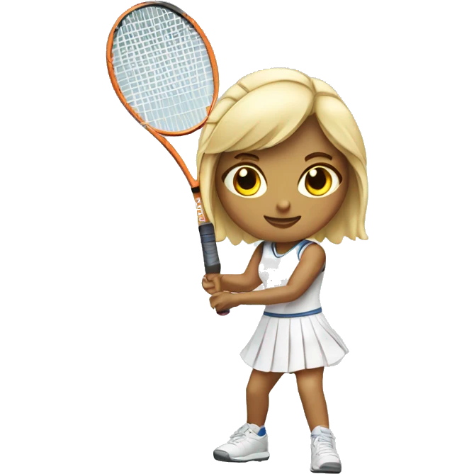 Blonde girl playing tennis with white skirt emoji