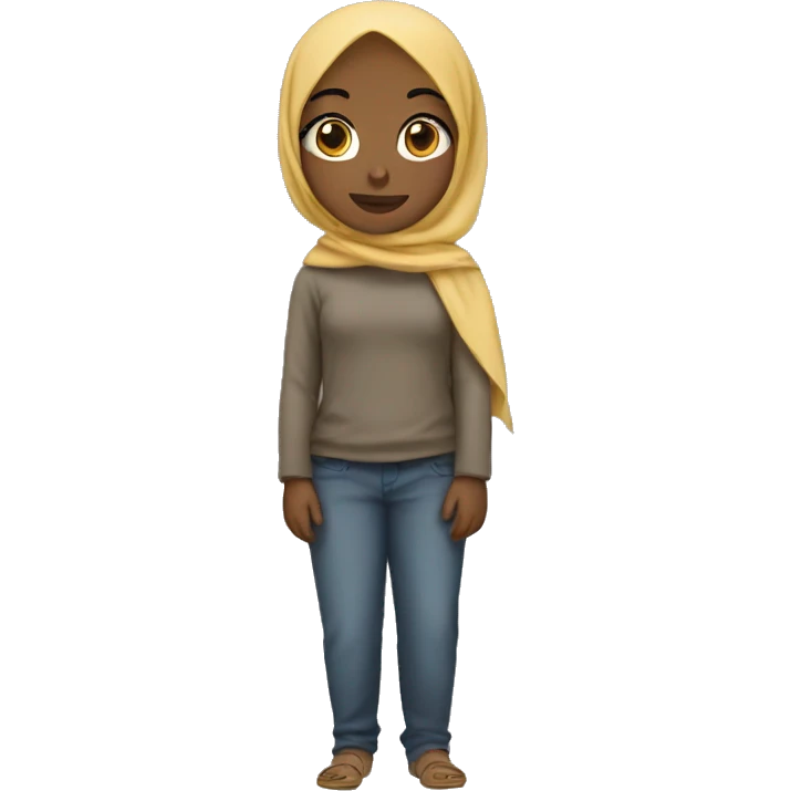 a girl with hijab that brown emoji