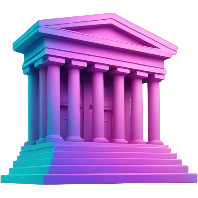 Vaporwave color themed bank emoji emoji