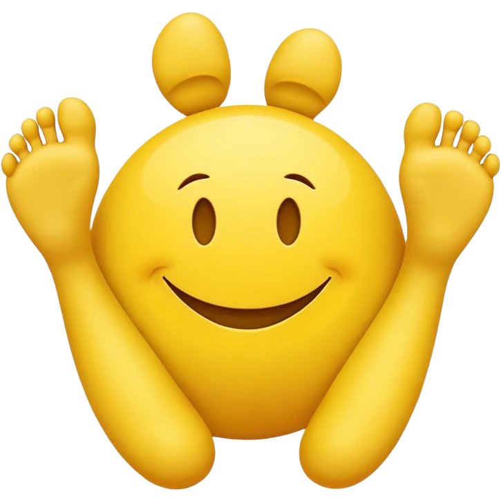 Smily face with feet up behind the face emoji