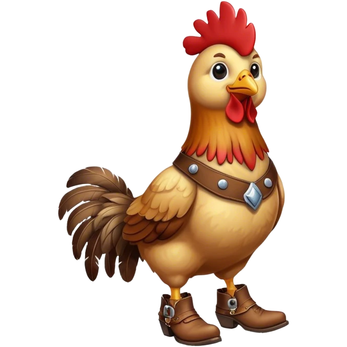 Chicken wearing cowboy boots  emoji