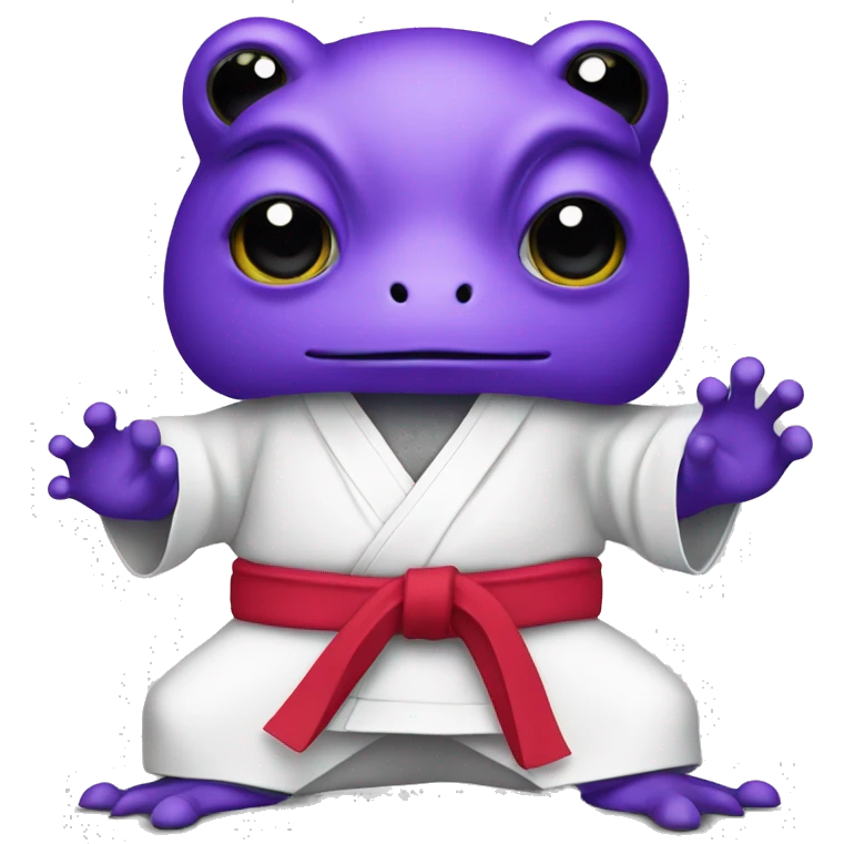 Purple frog in a karate gee emoji