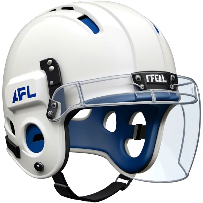 Cinematic Realistic image of AFL headgear featuring detailed cushioning and protective design elements, rendered with dynamic reflections on synthetic materials and set against a blurred action-packed background emoji