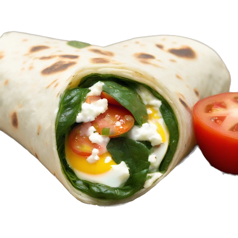 spinach feta egg white tomato tortilla wrap emoji