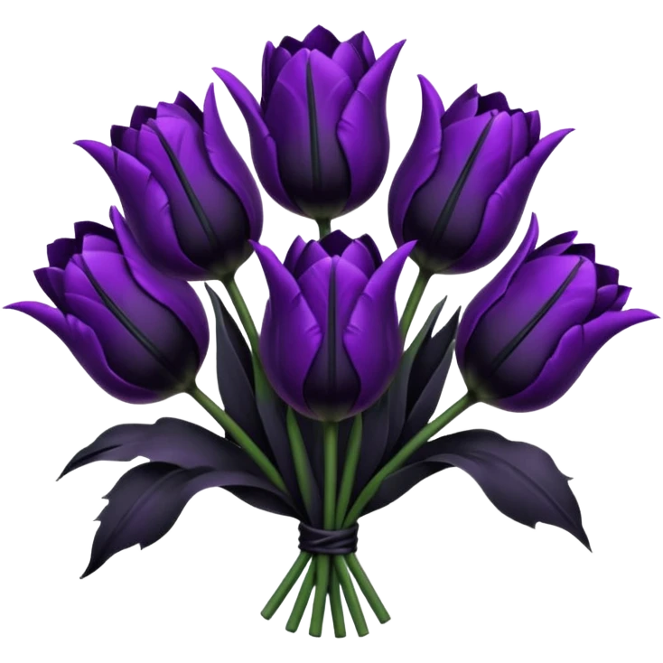 goth tulip bouquet, surrounded by mist, dark aesthetic emoji