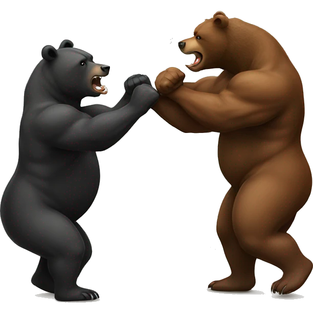 bear fights bull emoji