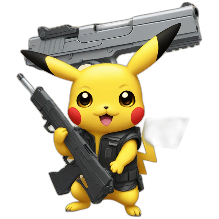 pikachu with desert eagle emoji